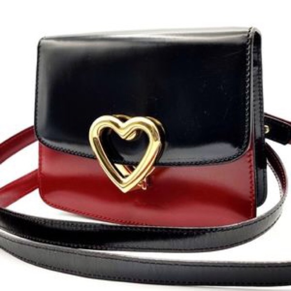 Moschino red black heart wallet